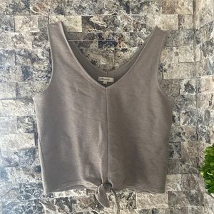 Madewell Taupe crop top. Front tie. Size small.